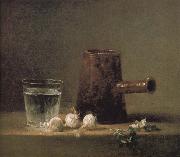 Jean Baptiste Simeon Chardin Water glass coffee pot oil